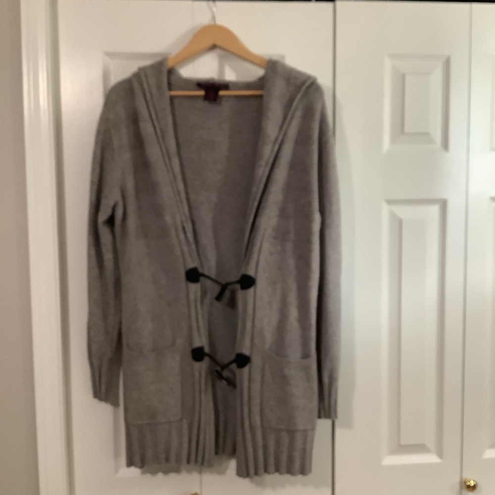 Gray Women's Open Front Cardigan Sweater
